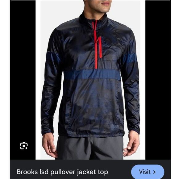 Mens Brooks LSD Pullover Windbreaker Breathable Jacket Size Large - Picture 2 of 15
